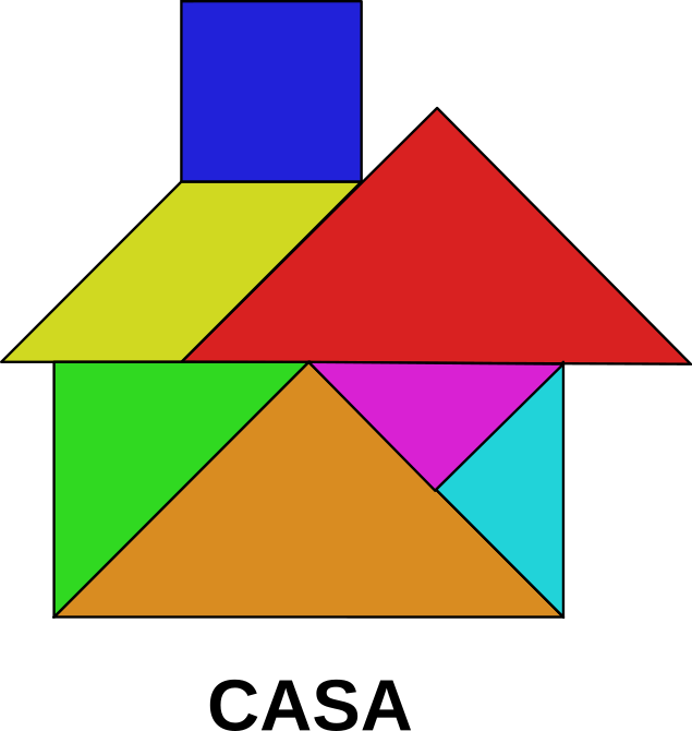Figura con tangram. Casa.