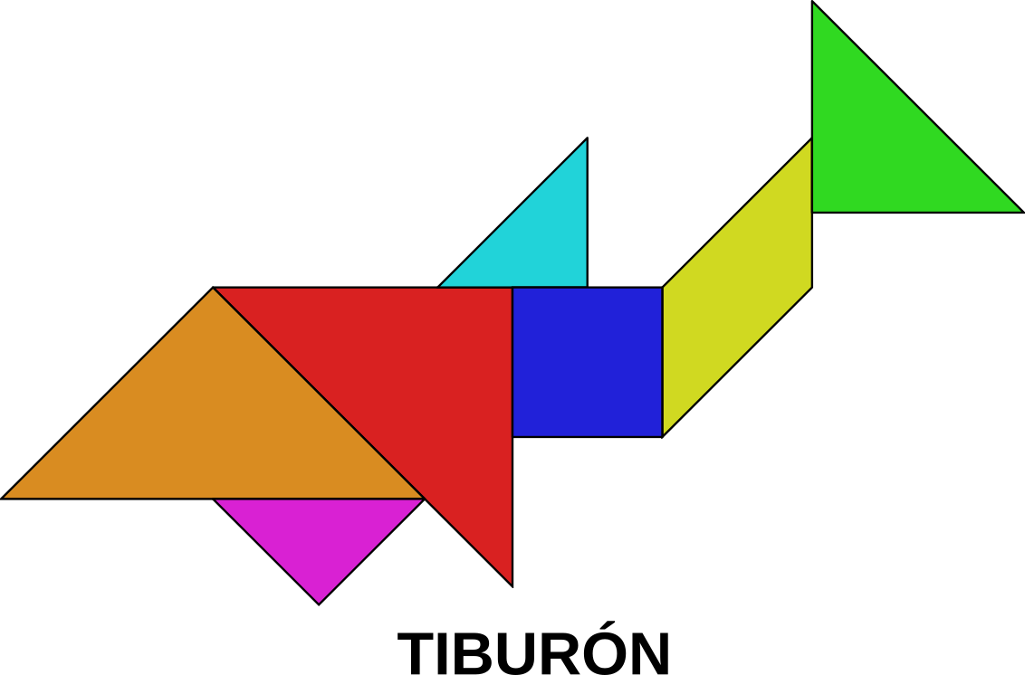 Figura con tangram. Tiburón.
