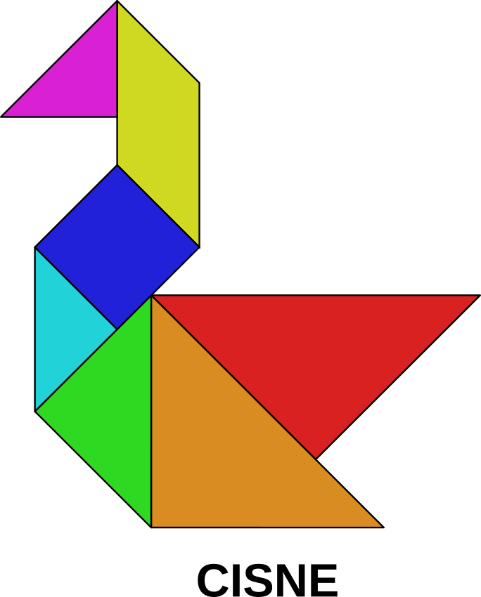 Figura con tangram. Cisne.