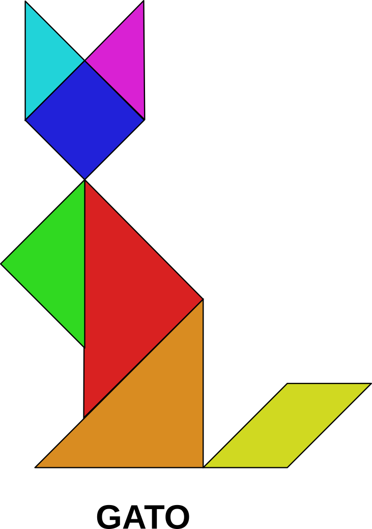 Figura con tangram. Gato. Dedicado a María.
