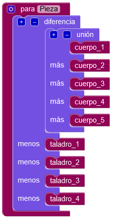 Programa de la arandela en 3D.