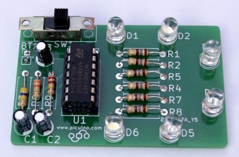 Circuito impreso con luces led, ya montado.