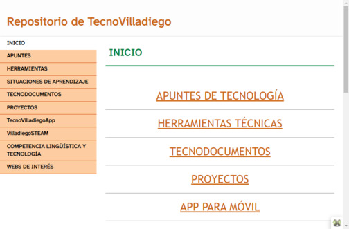 Screenshot de la página web Tecno Villadiego.