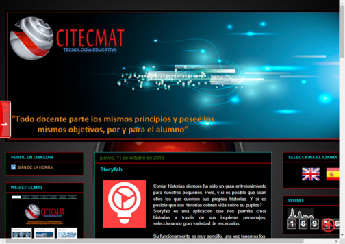 Screenshot de la página web Ciencia y Tecnología.