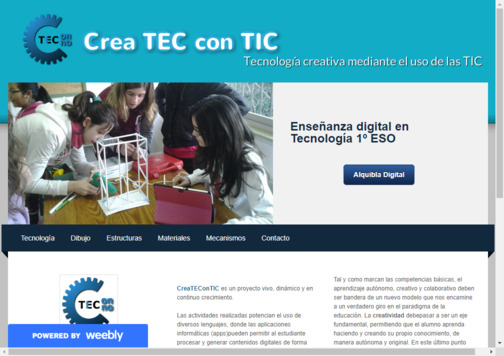 Screenshot de la página web Crea TEC con TIC.