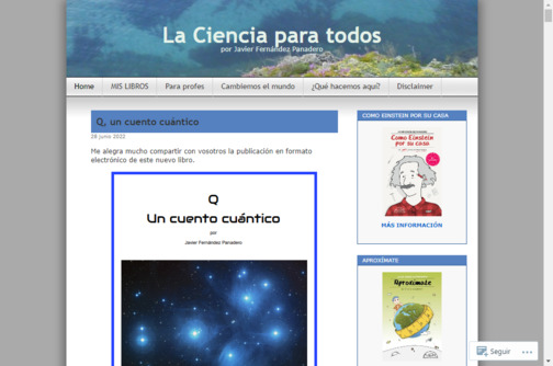Screenshot de la página web Lacienciaparatodos.
