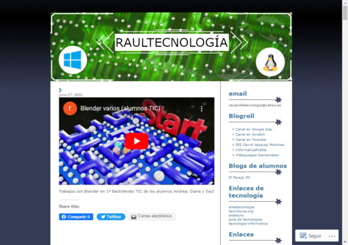 Screenshot de la página web Raúl Tecnología.