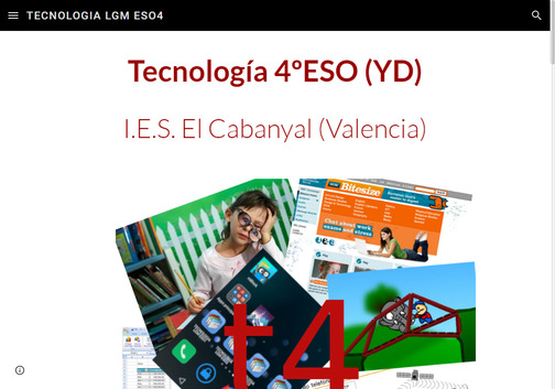 Screenshot de la página web IES El Cabanyal (4º ESO).