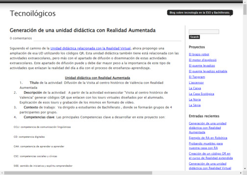 Screenshot de la página web Tecnoilógicos.