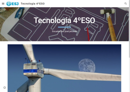 Screenshot de la página web Tecnología Escuelas SJ.
