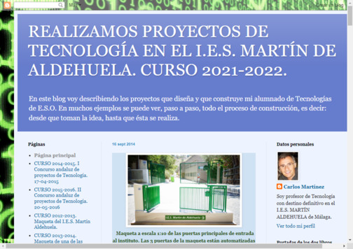 Screenshot de la página web Blog de Tecnología de Carlos Martínez.