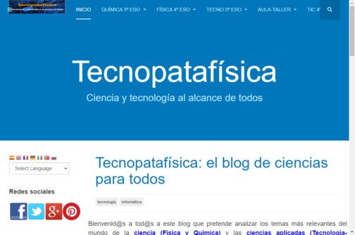 Screenshot de la página web Tecnopatafísica.