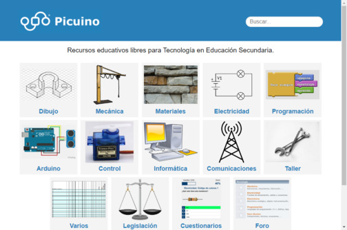 Screenshot de la página web Picuino.