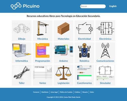 Screenshot de la página web Picuino.