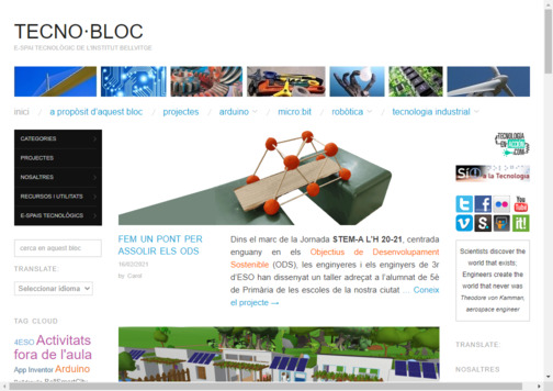 Screenshot de la página web Tecno Bloc.