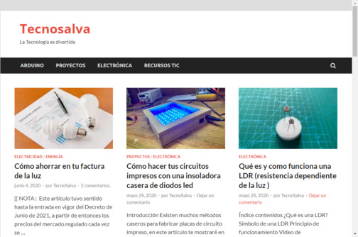 Screenshot de la página web Tecnosalva.