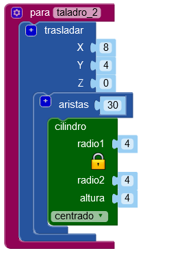 Programa de la arandela en 3D.