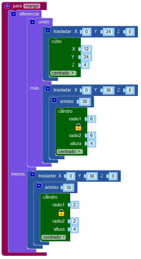 Programa de la llave de apriete en 3D.