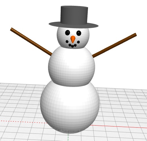 Muñeco de nieve en 3D.