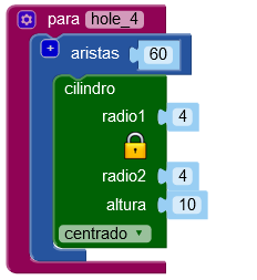 Programa de la pieza de sujeción para tubo en 3D.