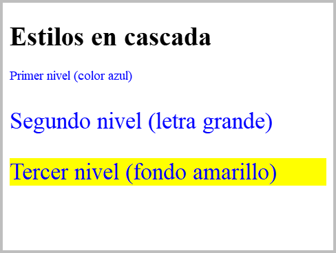 Resultado de visualizar los ficheros css-cascading.html y css-cascading.css en un navegador