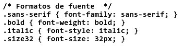 Código del fichero css-fonts.css