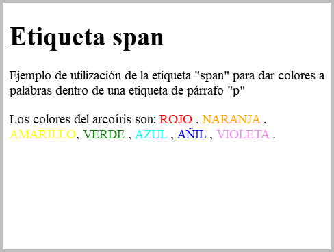 Resultado de visualizar los ficheros css-span.html y css-span.css en un navegador