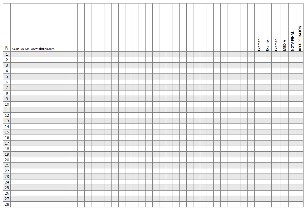 Cuaderno de notas del profesor.