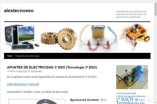 Screenshot de la página web Alextecnoeso.