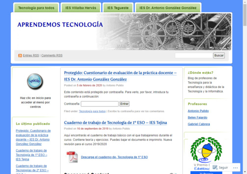 Screenshot de la página web Aprendemos Tecnología.