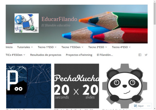 Screenshot de la página web EducarFilando.