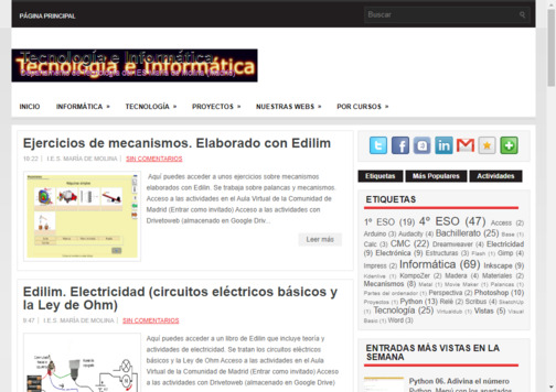 Screenshot de la página web Tecnología María de Molina.