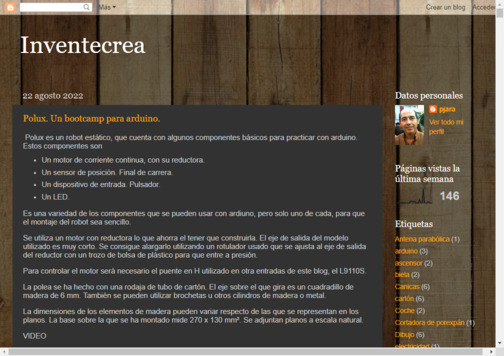 Screenshot de la página web Blog de Pedro Jara.
