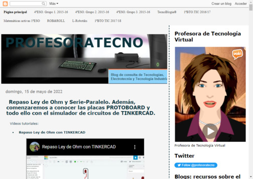 Screenshot de la página web Profesoratecno.