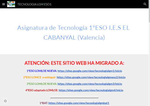 Screenshot de la página web IES El Cabanyal (Valencia).