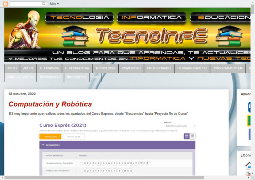 Screenshot de la página web Tecnoinfe.