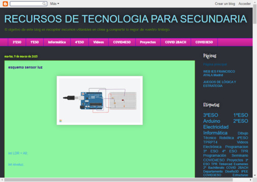 Screenshot de la página web Tecnología Ayala.