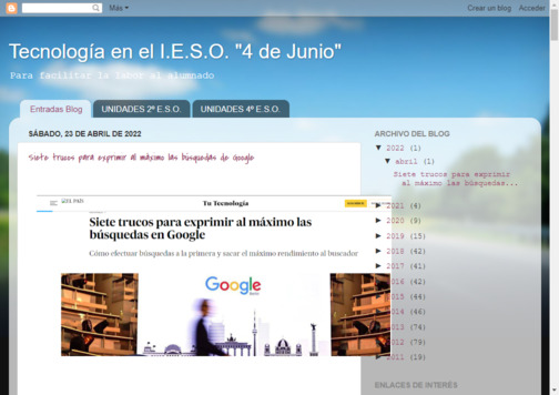 Screenshot de la página web Tecnología Canete.