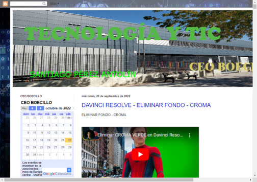 Screenshot de la página web Tecnología CEO Boecillo.