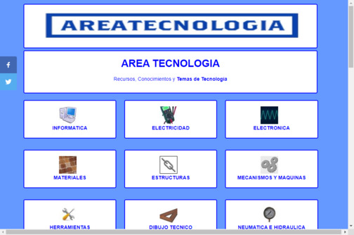 Screenshot de la página web Área Tecnología.