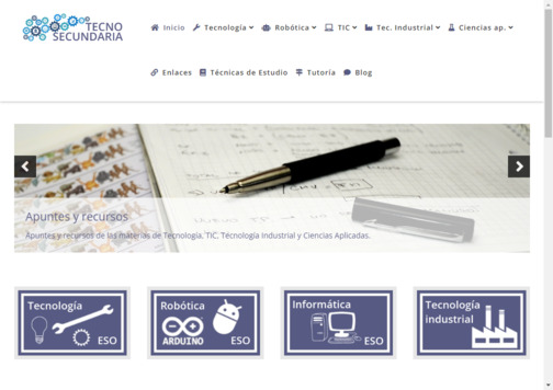 Screenshot de la página web Tecnosecundaria.